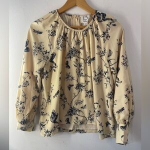 Bliss Cream and Black Floral Top